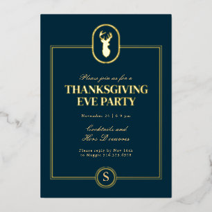 Classic Gold Stag Erntedank Eve Party Folieneinladung