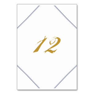 Classic Gold und Navy Wedding Tischnummer