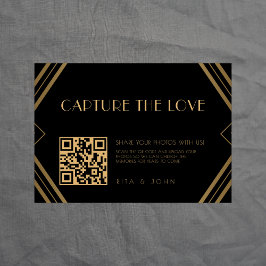 Classic Gold Vintag Capture Der QR-Code der Liebe Begleitkarte