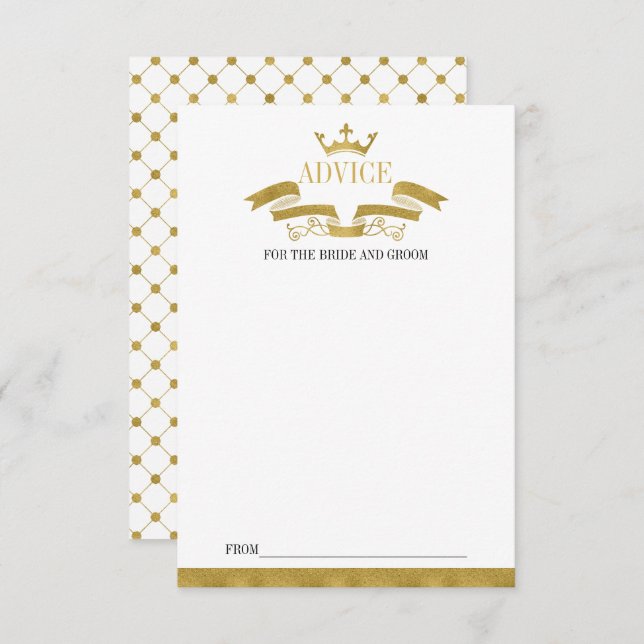 Classic Gold Wappen Wedding Advice Card Einladung (Vorne/Hinten)
