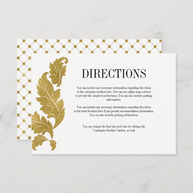 Classic Gold Wappen Wedding Directors Card Einladung (Vorne/Hinten)