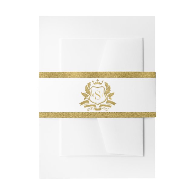 Classic Gold Wappen Wedding Einladung Bly Bands Einladungsbanderole (Vorderseite Beispiel)