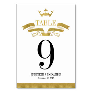 Classic Gold Wappen Wedding Tischnummer Card