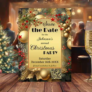Classic Gold Weihnachtskarte Save the Date