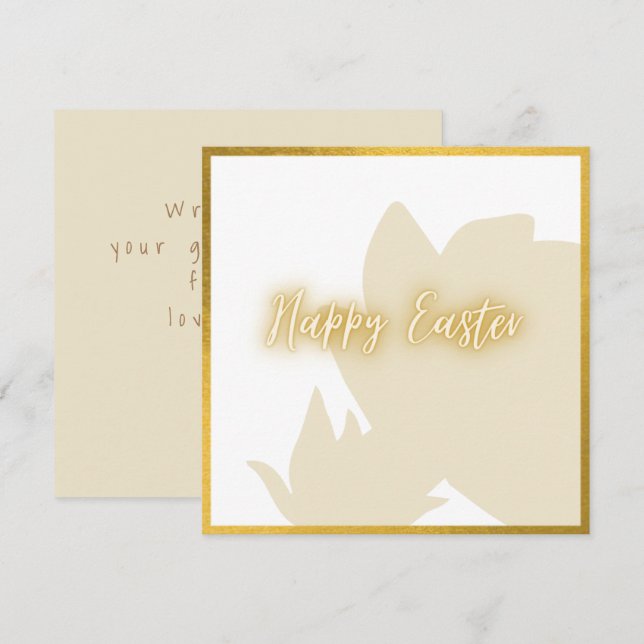 Classic Gold White Floral Oaster Card (Vorne/Hinten)
