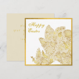Classic Gold White Floral Oaster Card