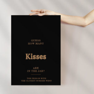 Classic Gold Wie viele Küsse Brautparty-Spiel Poster