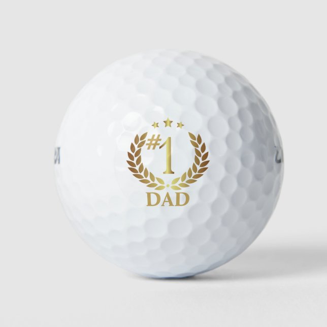 Classic Gold Wreath #1 Vater Vathers Day Geschenk Golfball (Vorderseite)