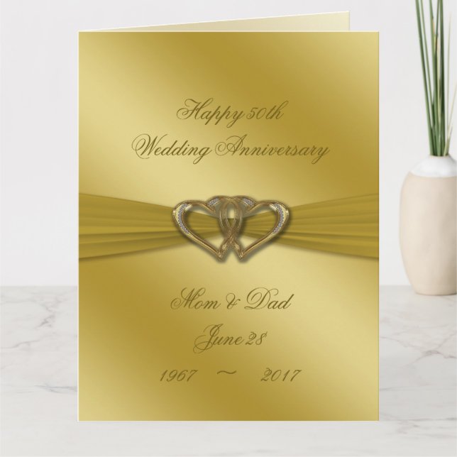 Classic Golden 50. Wedding Anniversary 8.5x11 Karte (Vorderseite)