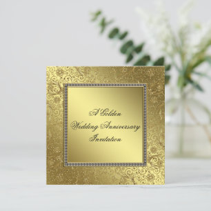 Classic Golden Wedding Anniversary Einladungskarte Einladung