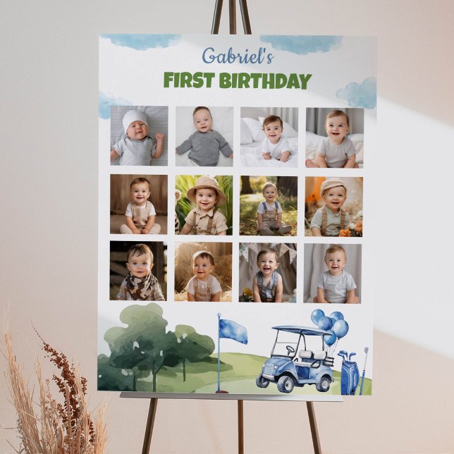 Classic Golf Boy Birthday Foto Milestone Zeichen Poster (Von Creator hochgeladen)