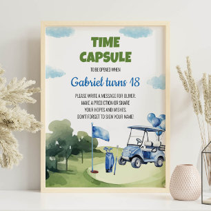 Classic Golf Boy Birthday Time Kapselunterschrift Poster