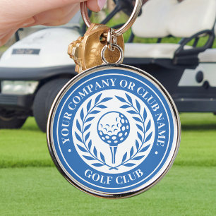 Classic Golf Personalisiert Name Blue Schlüsselanhänger