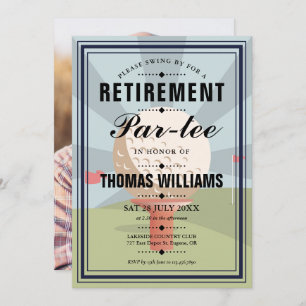 Classic Golf Retirement Partee Party Foto Einladung