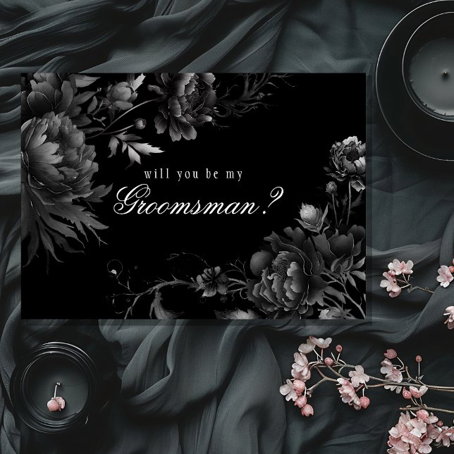 Classic Gothic Black Trauzeuge Vorschlag Card Einladung (Von Creator hochgeladen)