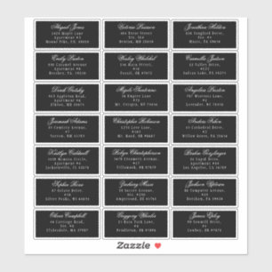 Classic Gothic Black Wedding Guest Address Sticker