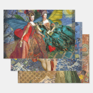 Classic Gothic Gemini Whimsical Butterfly Weibchen Geschenkpapier Set