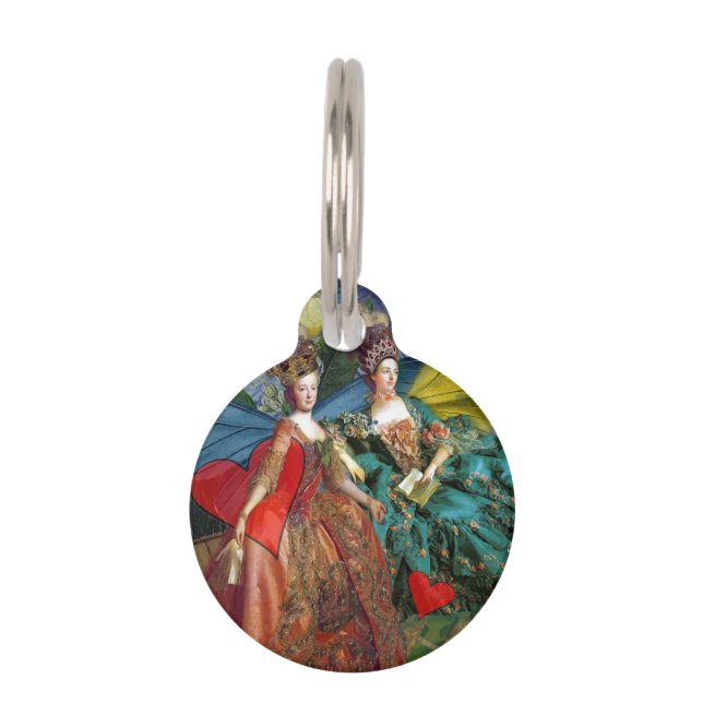 Classic Gothic Gemini Whimsical Butterfly Weibchen Haustiermarke (Vorderseite)