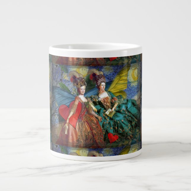 Classic Gothic Gemini Whimsical Butterfly Weibchen Jumbo-Tasse (Vorderseite)