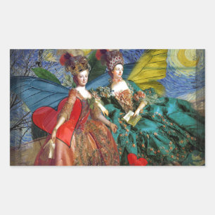 Classic Gothic Gemini Whimsical Butterfly Weibchen Rechteckiger Aufkleber