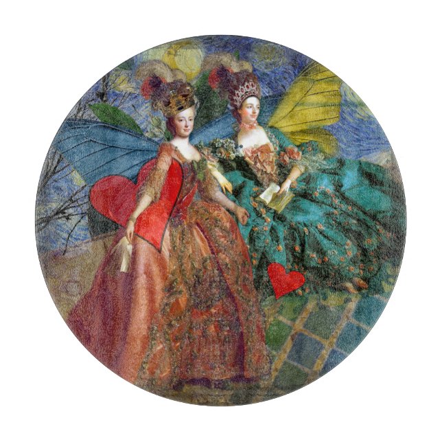 Classic Gothic Gemini Whimsical Butterfly Weibchen Schneidebrett (Vorderseite)