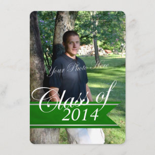 Classic Grad 2014 Varsity Banner Green Foto Ankündigung