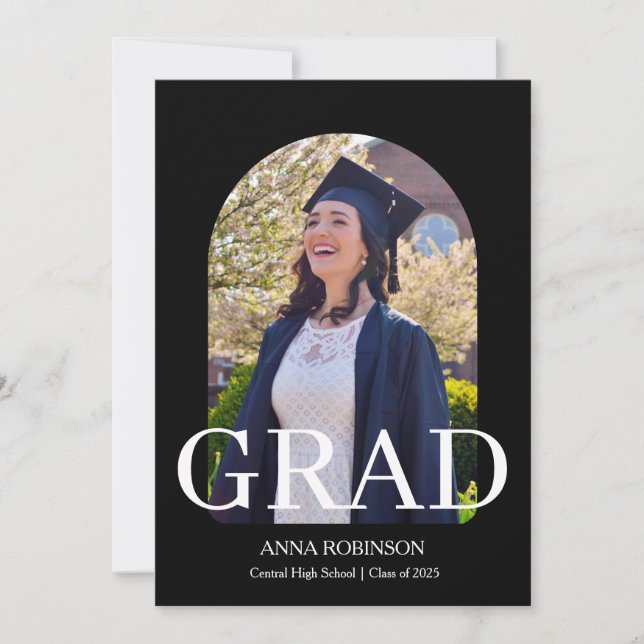 Classic Graduate Photo Template Graduation Einladung (Vorderseite)