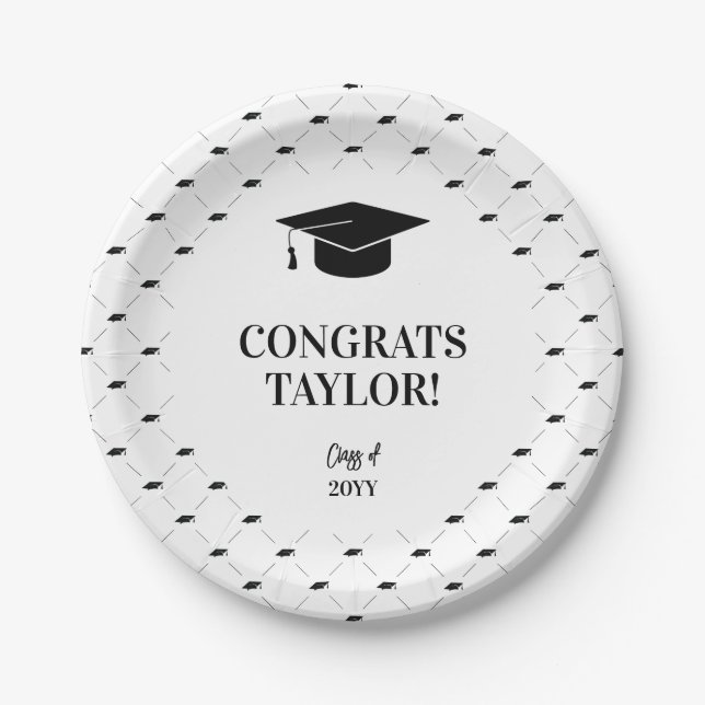 Classic Graduation Cap Personalized Pappteller (Vorderseite)