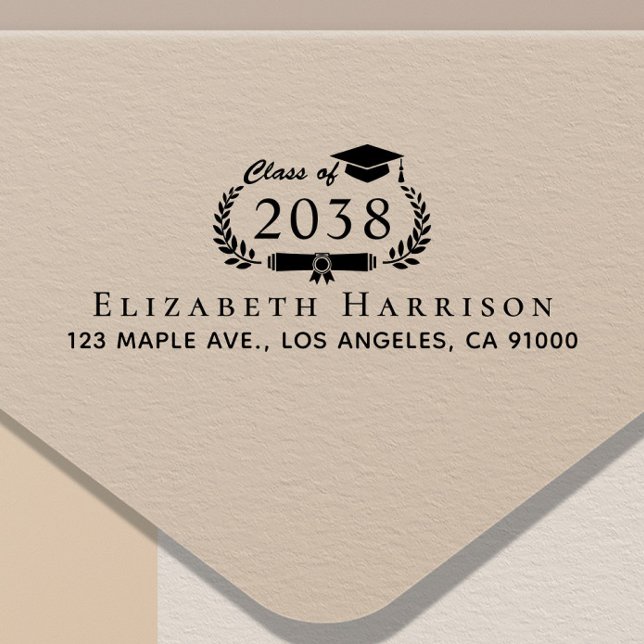 Classic Graduation Return Address Permastempel (Classic Graduation Return Address Self-inking Stamp)