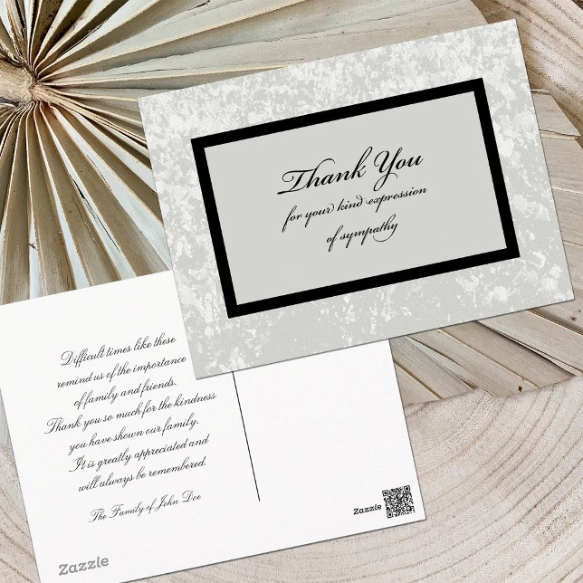 Classic Gray Beileid Vielen Dank Postcard Postkarte (Von Creator hochgeladen)