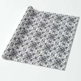 Classic Gray Botanical Floral Wrapping Paper Geschenkpapier