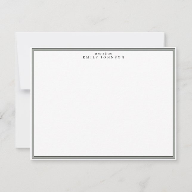 Classic Gray Frame Note Card Einladung (Vorderseite)