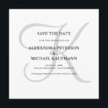 Classic Gray Monogram Save the Date<br><div class="desc">Diese eleganten Hochzeitseinladungen Save the Date zeigen Ihr Monogramm in einem großen,  stylischen Text in weichem Grau auf weißem Hintergrund. Eine einfache,  elegante Suche nach Ihrer modernen Hochzeit.</div>