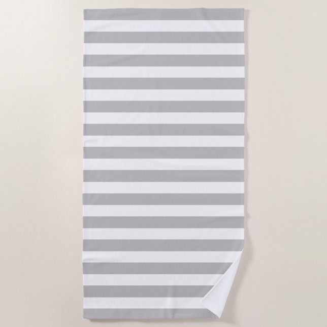 CLASSIC GRAY STRIPED BEACH TOWEL STRANDTUCH (Vorderseite)