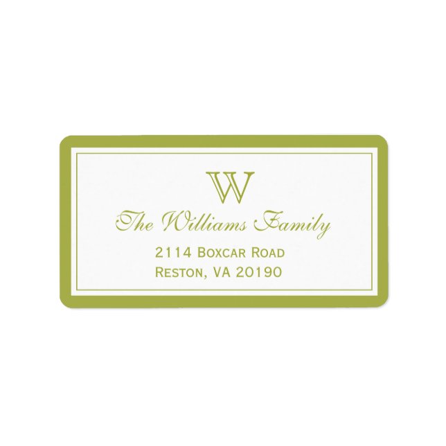 Classic Green Adressaufkleber (Vorne)