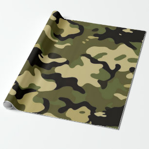 Classic Green and Brown Camouflage Wrapping Paper Geschenkpapier