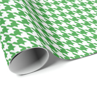 Classic Green and White Houndstooth Pattern Geschenkpapier