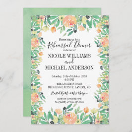 Classic Green Aquarell Peony Probe Dinner Einladung