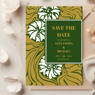 Classic Green Art Nouveau Wedding Save The Date
