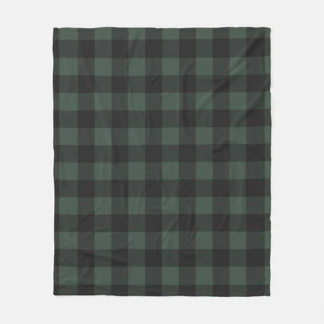 Classic Green Black Buffalo Tartan Kariert Vintag  Fleecedecke (Vorderseite)