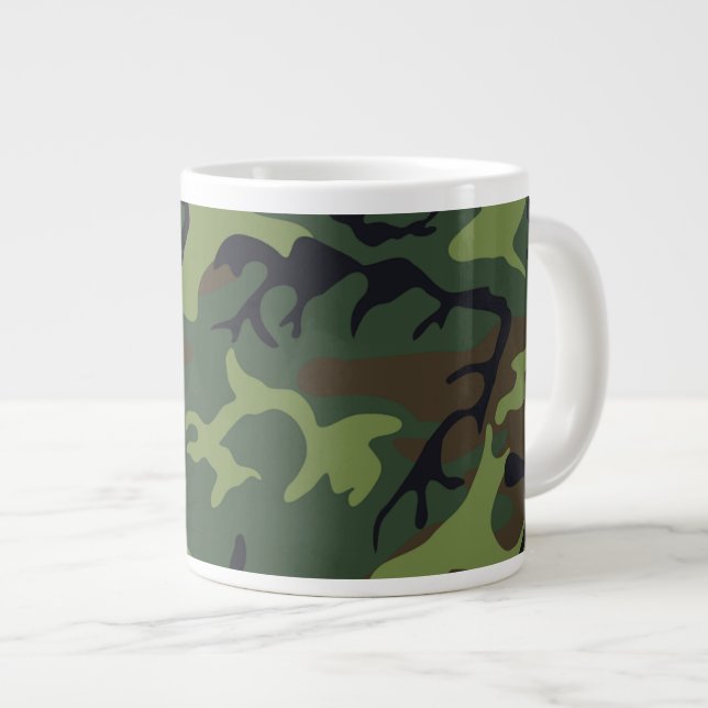 Classic Green Camouflage Pattern Jumbo-Tasse (Vorderseite Rechts)