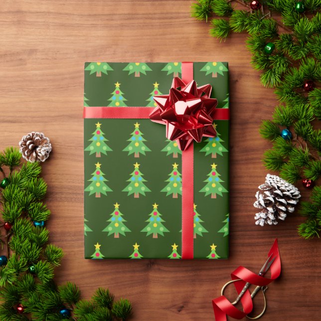 Classic Green Christmas Tree Winter Holiday Gift Geschenkpapier (Feiertagsgeschenk)
