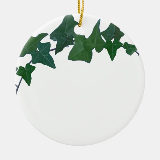 Classic Green English Ivy Keramik Ornament (Vorne)