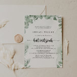 Classic Green Eucalyptus Foliage Bat Mitzvah Einladung<br><div class="desc">Diese klassische,  grüne Eukalyptus-Blattfledermaus mitzvah Einladung ist perfekt für eine rustikale Fledermaus Mitzvah. Das Design bietet schöne Aquarellgrün Eukalyptus-Blätter.</div>