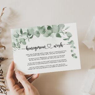 Classic Green Eucalyptus Foliage Honeymoon Wish Begleitkarte