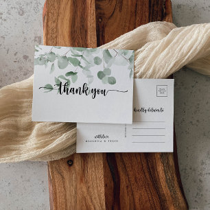 Classic Green Eucalyptus Foliage Vielen Dank Postkarte