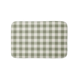 Classic Green Farmhouse Gingham Style Badematte