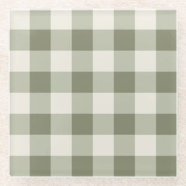 Classic Green Farmhouse Gingham Style Glasuntersetzer