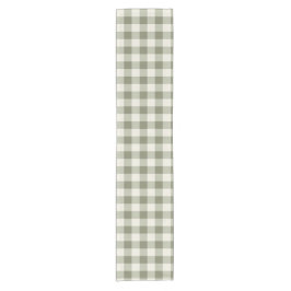 Classic Green Farmhouse Gingham Style Kurzer Tischläufer