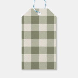 Classic Green Farmhouse Gingham Style Napkins Geschenkanhänger